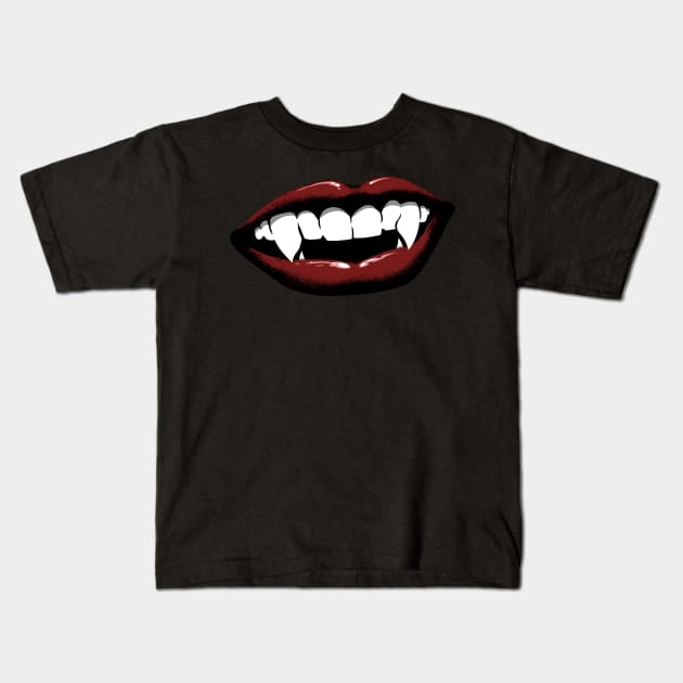 Vampire lips Kids T-Shirt by mrpsycho